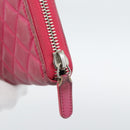 CHANEL Matelasse Long Wallet Lamb Skin Pink Silver CC Auth 193166-8