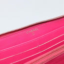 CHANEL Matelasse Long Wallet Lamb Skin Pink Silver CC Auth 193166-13
