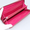 CHANEL Matelasse Long Wallet Lamb Skin Pink Silver CC Auth 193166-14