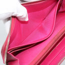CHANEL Matelasse Long Wallet Lamb Skin Pink Silver CC Auth 193166-18