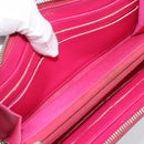 CHANEL Matelasse Long Wallet Lamb Skin Pink Silver CC Auth 193166-19
