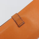 HERMES Bearn Dupri Long Wallet Leather Orange Gold Auth 193167-12
