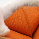 HERMES Bearn Dupri Long Wallet Leather Orange Gold Auth 193167-23