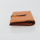 HERMES Bearn Dupri Long Wallet Leather Orange Gold Auth 193167-5