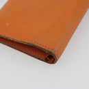 HERMES Bearn Dupri Long Wallet Leather Orange Gold Auth 193167-9