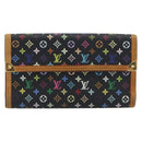 LOUIS VUITTON Monogram Multicolor Porte Tresor Wallet Black M92658 Auth 193171-13