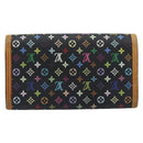 LOUIS VUITTON Monogram Multicolor Porte Tresor Wallet Black M92658 Auth 193171-2