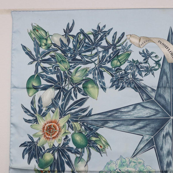 HERMES Carre 90 Scarf Silk Light Blue Auth 193177
