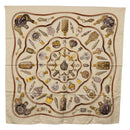 HERMES Carre 90 Scarf Silk Beige Auth 193213-1