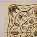 HERMES Carre 90 Scarf Silk Beige Auth 193213-2