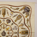 HERMES Carre 90 Scarf Silk Beige Auth 193213-4