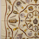 HERMES Carre 90 Scarf Silk Beige Auth 193213-5
