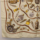 HERMES Carre 90 Scarf Silk Beige Auth 193213-8