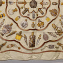 HERMES Carre 90 Scarf Silk Beige Auth 193213-9