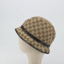 GUCCI GG Canvas Bucket Hat Horsebit L Beige Gold Auth 193307A-4
