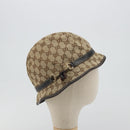 GUCCI GG Canvas Bucket Hat Horsebit L Beige Gold Auth 193307A-5