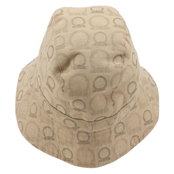 Salvatore Ferragamo Gancini Bucket Hat Canvas Beige Auth 193308A