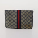 GUCCI Micro Canvas GG Supreme Clutch Bag 3 Set Navy Beige Red Auth 193326-10