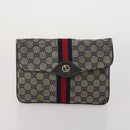 GUCCI Micro Canvas GG Supreme Clutch Bag 3 Set Navy Beige Red Auth 193326-9