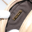 Miu Miu Matelasse Shoulder Bag Leather Beige Gold Auth 193336-19