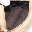 Miu Miu Matelasse Shoulder Bag Leather Beige Gold Auth 193336-11