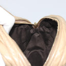 Miu Miu Matelasse Shoulder Bag Leather Beige Gold Auth 193336-20