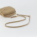 Miu Miu Matelasse Shoulder Bag Leather Beige Gold Auth 193336-7