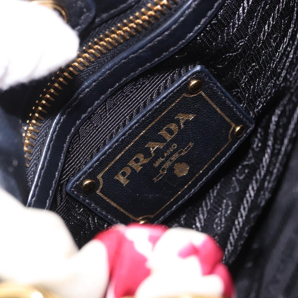 PRADA Shoulder Bag Nylon 2way White Gold Auth 193341V