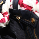 PRADA Shoulder Bag Nylon 2way White Gold Auth 193341V-23