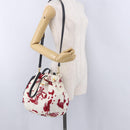 PRADA Shoulder Bag Nylon 2way White Gold Auth 193341V-25