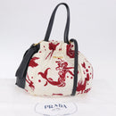 PRADA Shoulder Bag Nylon 2way White Gold Auth 193341V-12