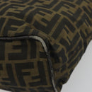 FENDI Zucca Canvas Shoulder Bag Black Brown Auth 193345-15