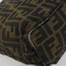 FENDI Zucca Canvas Shoulder Bag Black Brown Auth 193345-16