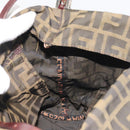 FENDI Zucca Canvas Shoulder Bag Black Brown Auth 193345-20
