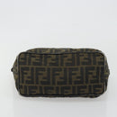 FENDI Zucca Canvas Shoulder Bag Black Brown Auth 193345-5