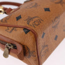 MCM Logogram Vicetos Mini Boston Bag PVC Leather 2way Brown Gold Auth 193348-12