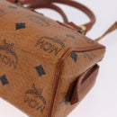 MCM Logogram Vicetos Mini Boston Bag PVC Leather 2way Brown Gold Auth 193348-13
