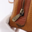 MCM Logogram Vicetos Mini Boston Bag PVC Leather 2way Brown Gold Auth 193348-16
