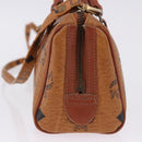 MCM Logogram Vicetos Mini Boston Bag PVC Leather 2way Brown Gold Auth 193348-4
