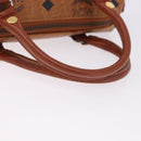 MCM Logogram Vicetos Mini Boston Bag PVC Leather 2way Brown Gold Auth 193348-7