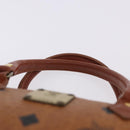 MCM Logogram Vicetos Mini Boston Bag PVC Leather 2way Brown Gold Auth 193348-8