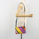 LOEWE Shoulder Bag Leather Multicolor Gold Auth 193351V-23