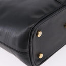CELINE Shoulder Bag Leather Black Gold Auth 193354-11