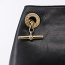 CELINE Shoulder Bag Leather Black Gold Auth 193354-16