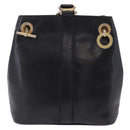 CELINE Shoulder Bag Leather Black Gold Auth 193354-3