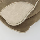 PRADA Shoulder Bag Canvas Beige Gold Auth 193355-11