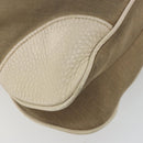 PRADA Shoulder Bag Canvas Beige Gold Auth 193355-13