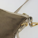 PRADA Shoulder Bag Canvas Beige Gold Auth 193355-15