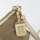 PRADA Shoulder Bag Canvas Beige Gold Auth 193355-18