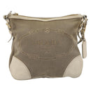 PRADA Shoulder Bag Canvas Beige Gold Auth 193355-2